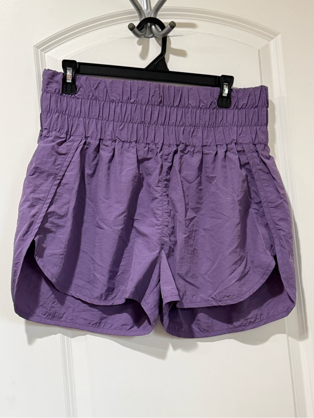 Zenana Outfitters Lilac Athletic Shorts with Smocked Waist